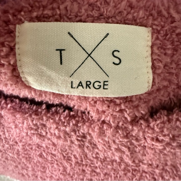 T S Soft Cozy Striped Colorblock Sweater Size Large - Picture 4 of 9